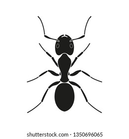 Ant icon. Black Silhouette of an ant. Insect logo.