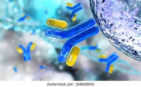 antibodies, immunoglobulins, 3D rendering