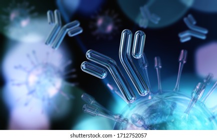 antibodies, immunoglobulins, the immune system, 3D rendering