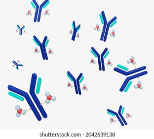 Antibody Drug Conjugated Cytotoxic Payload 3d Rendering