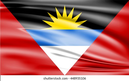 Antigua And Barbuda Flag Silk 3D