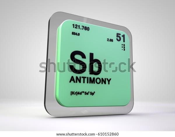 Antimony Sb Chemical Element Periodic Table Stock Illustration ...