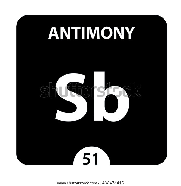 Antimony Sb Chemical Element Antimony Sign Stock Illustration