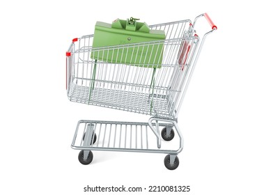 Anti-personnel Mine Shopping Cart. 3D Rendering Isolated On White Background