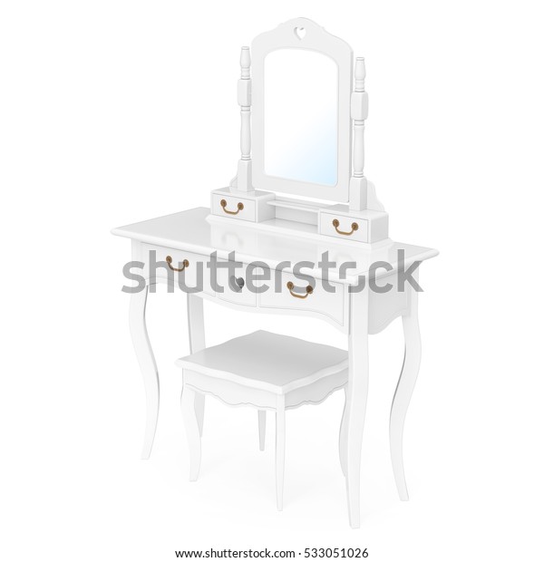 Antique Bedroom Vanity Table Stool Mirror Stock Illustration 533051026