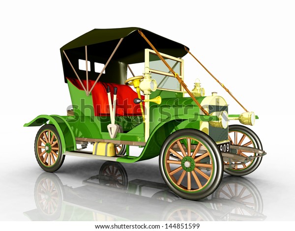 Antique Car\
Computer generated 3D\
illustration