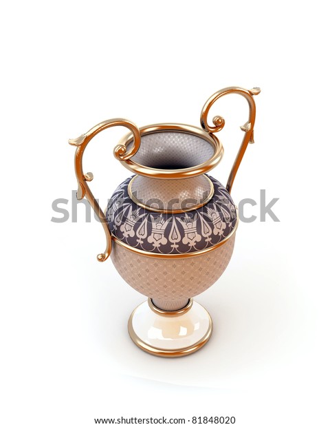 Antique Oriental Vase Stock Illustration 81848020