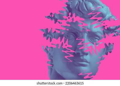 Antique Sculpture Human Face Artificial Intelligence Stock Illustration ...