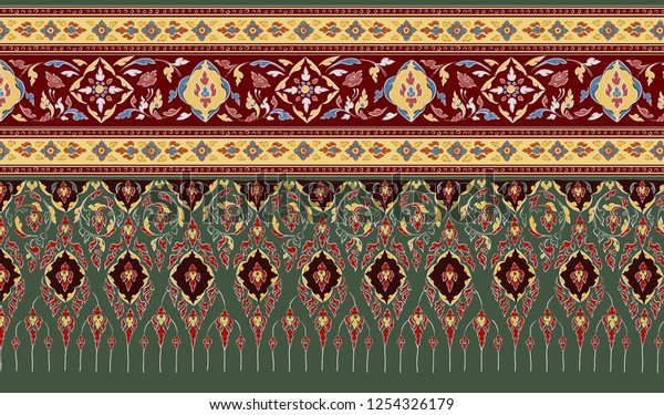 Antique Thai Border Pattern Seamless Stock Illustration 1254326179 ...