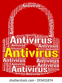 Antivirus Lock Representing Malicious Software And Shield