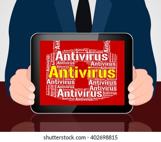 Antivirus Lock Representing Malicious Software And Shield