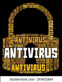 Antivirus Lock Showing Malicious Software And Scan