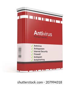 Antivirus Software Box On White Background