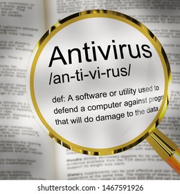 Antivirus software protection to secure a computer or system network. Stopping viruses with a firewall or software - 3d illustration
