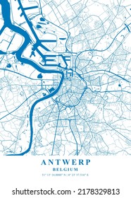 Antwerp - Belgium Spring Plane Map