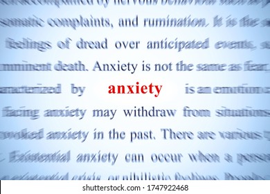 anxiety closeup of the word