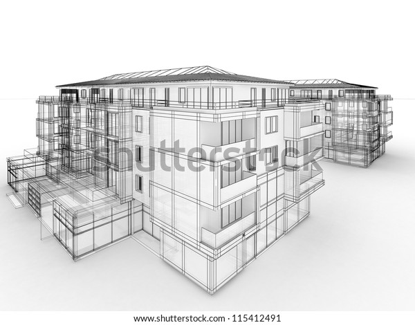 Apartment Building Design Concept Architects Computer Stock Apartment Building Design Concept Architects Computer Stock