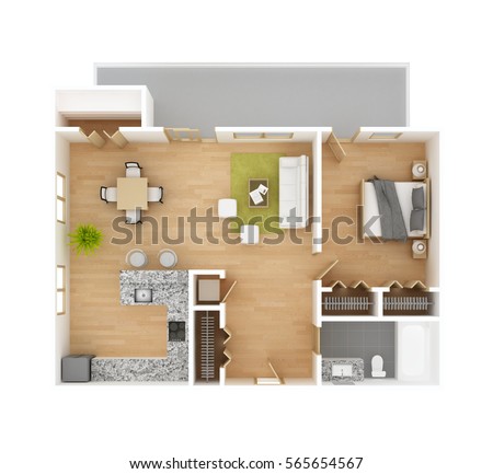 Apartment Floor Plan Top View Isolated   565654567 