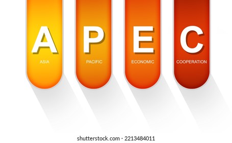 APEC Asia Pacific Economic Cooperation Acronym Isolated, 3D Rendering