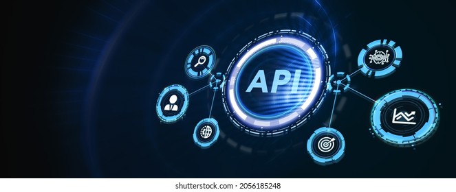 API    Application Programming Interface  Software development tool  Business  modern technology  internet   networking concept  3d illustration