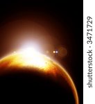 Apocalyptic view of alien planet