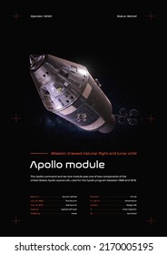 Apollo Command And Service Module 3D Illustration Poster