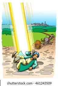 The Apostle Paul Was Illumined By A Bright Light On The Road To Damascus