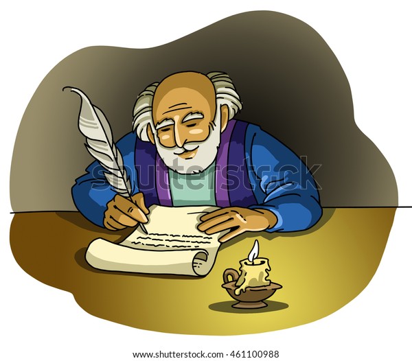 使徒や預言者が手紙を書く のイラスト素材