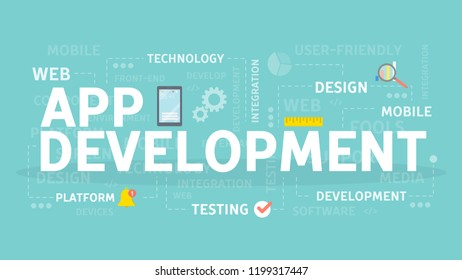 App Development Concept Illustration Idea Creating Stock Vector ...