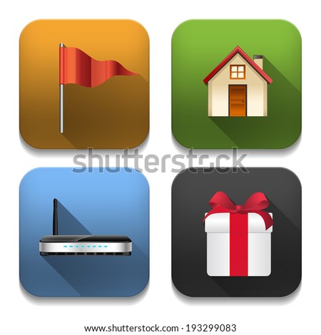  app icons, illustration of application icons set