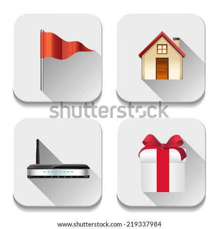 app icons, illustration of application icons set