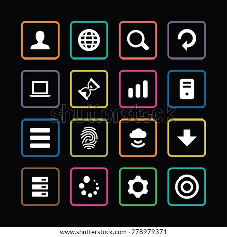 app icons universal set for web and mobile