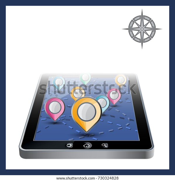 App Navigation\
in modern flat screen gadget\
