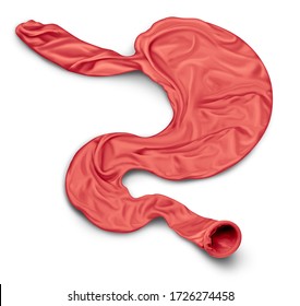 Appetite Loss And Calorie Restriction Concept As A Human Stomach Shaped As A Shrunk Balloon As A Fasting Diet Or Dieting Symbol For Anorexia Or Dietary Control In A 3D Illustration Style.