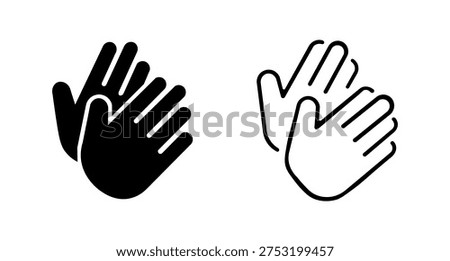 Applause icon set. Simple element illustrations with editable lines. Vector illustration