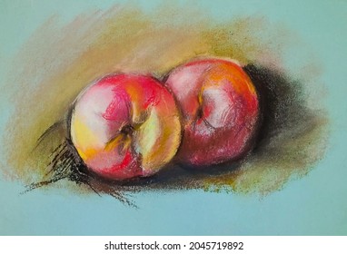 Apple apples still life art pastel