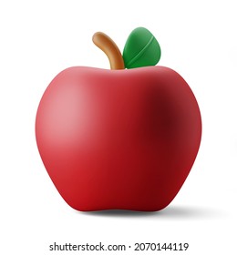 Apple Autumn Fruit  3d Illustration  Icon Isolated