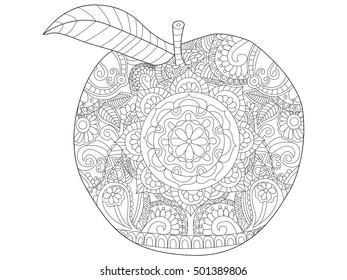 Apple fruit coloring book