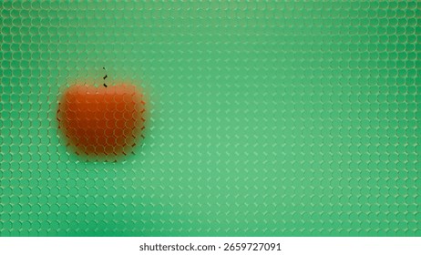 apple fruit form inside circle grid pattern background design image

