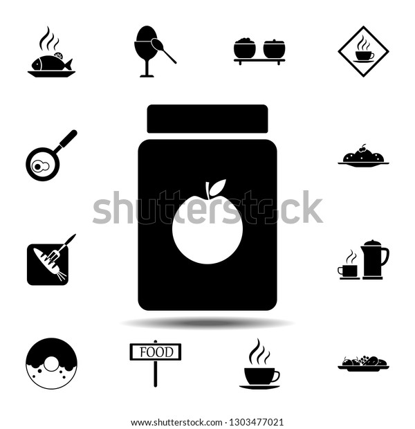 Apple Apple Jam Can Icon Simple Stock Illustration 1303477021