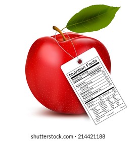 An Apple With A Nutrition Facts Label.