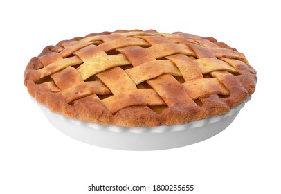 Apple Pie 3D illustration on white background