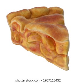 Apple Pie Slice 3D illustration on white background