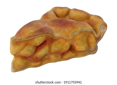 Apple Pie Slice 3D Illustration On White Background