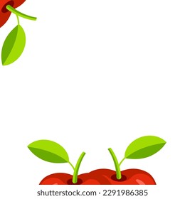 Apples frame with white background