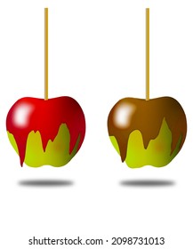 Apples Are The Subject Of This 3-D Illustration That Compares Carmel Apples To Candy Apples.