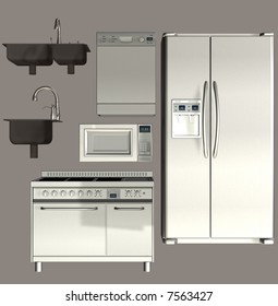 Appliances from the modern kitchen.