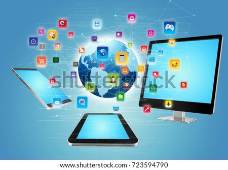 Application sharing Concept as download able content on  internet
