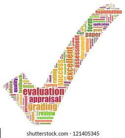 Appraisal info-text graphics and arrangement concept (word cloud) in white background
