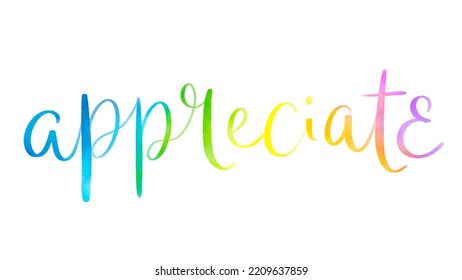 Appreciate Brush Lettering On White Background Stock Illustration ...